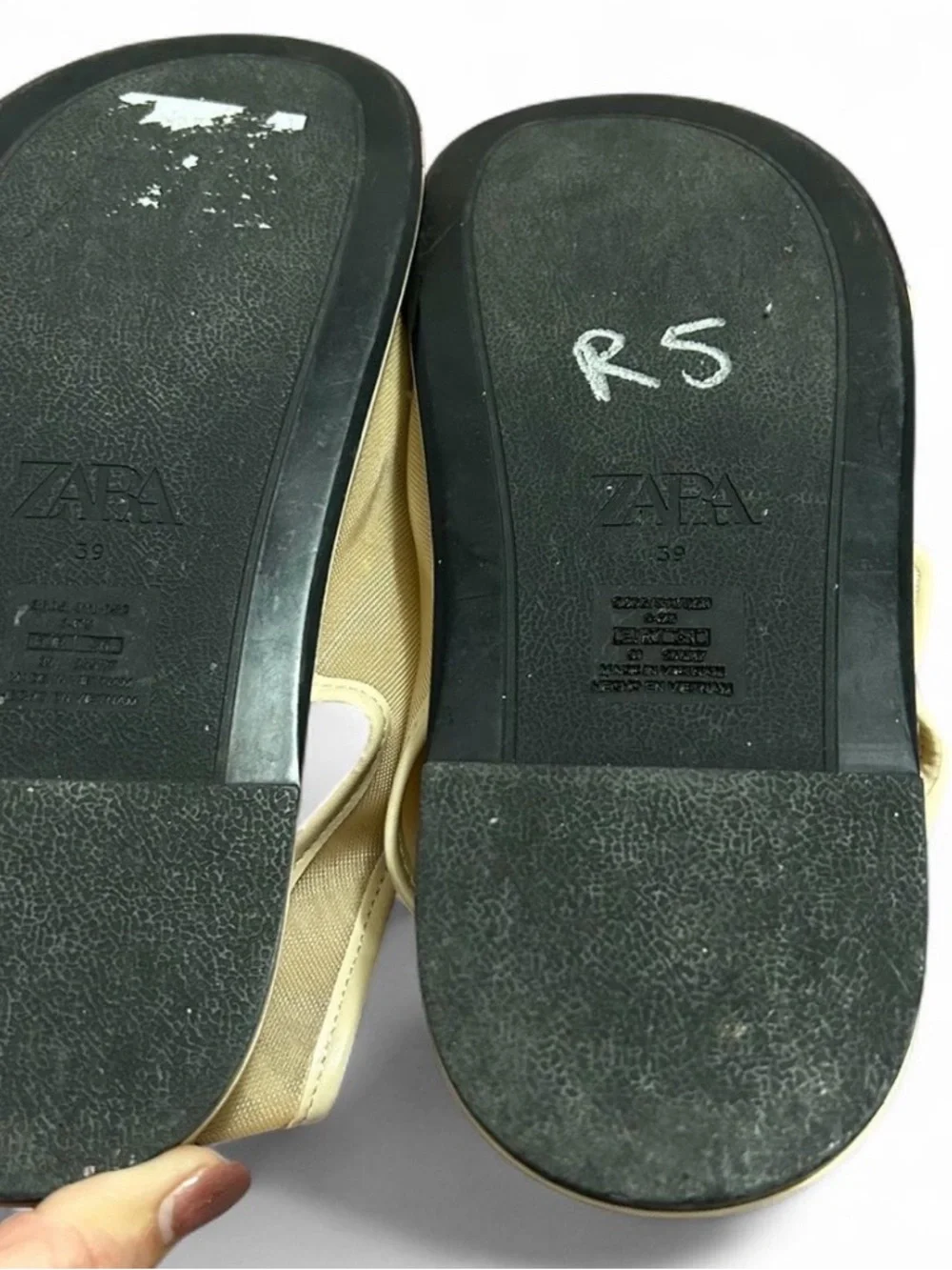 Zara Mesh Beige Buckle Sandals - Picture 6 of 6